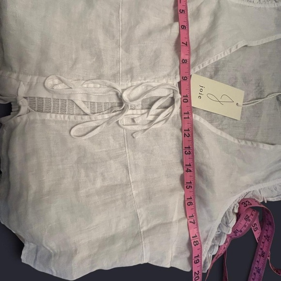 Joie White V-Neck Blouse with Tie Detail - Picture 6 of 7